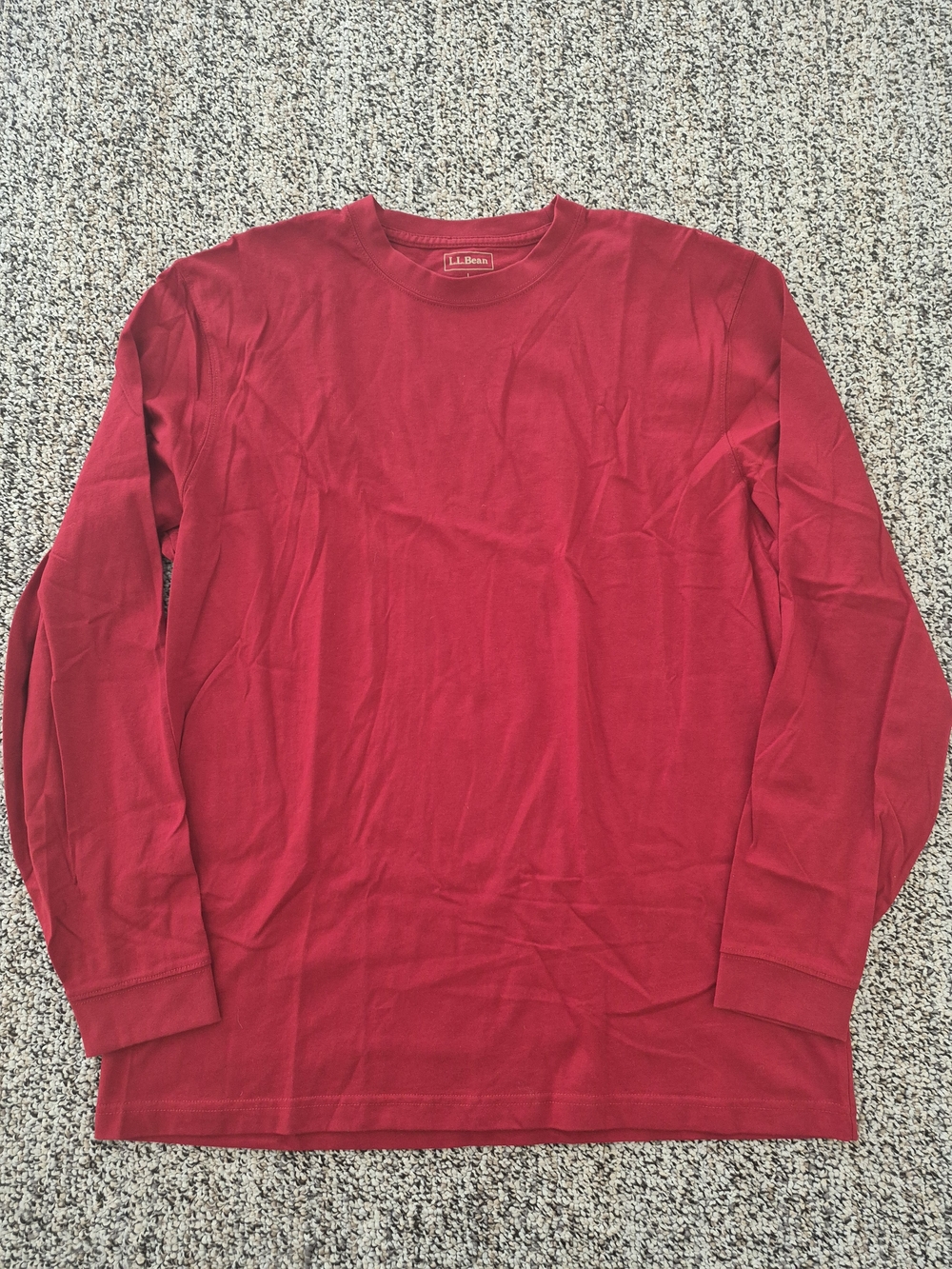 L.L. Bean Red Long Sleeve Crewneck Shirt